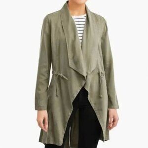 Max Jeans Olive Green Utility Military waterfall Jacket size medium